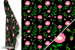 3Demian_pattern00_pink flowers on black